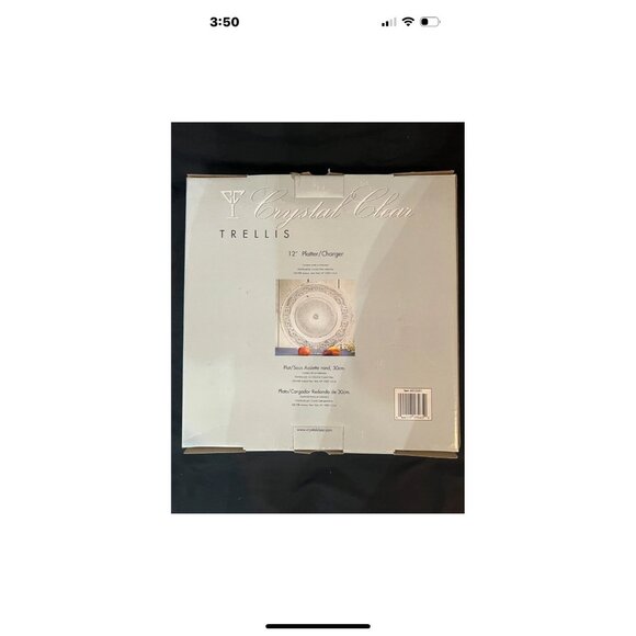 12" Crystal Clear Trellis Glass Platter/Charger Round Decorative Plate NWOB - Picture 3 of 10